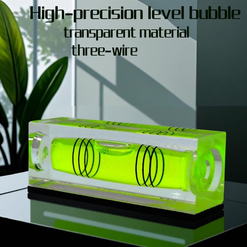 The Yan He Mini Level Bubble Small Horizontal Bubble Three Line Horizontal Pearl Level Magnetometer (52 * 20 * 15mm Green magnetism 2PCS) - Image 2